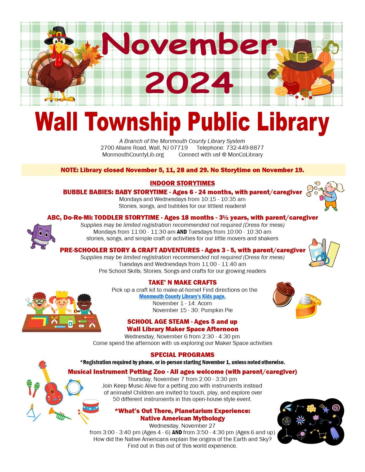 Wall Twp Library November 2024